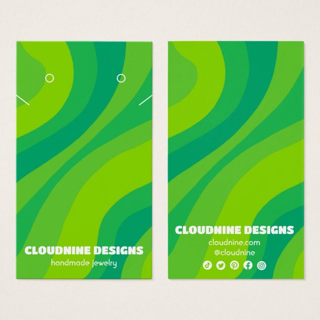 Retro Wave Earring Necklace Juwelier Display Card (Vorne & Hinten)