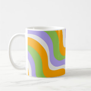 Retro Wave Groovy Curl Layer Abstrakt Y2k Muster Kaffeetasse