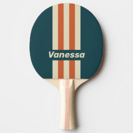 Retro Wave Pin Stripes with Name Tischtennis Schläger