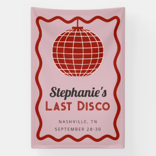 Retro Wave Pink und Red Last Disco Bacheloretto Banner
