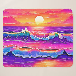 Retro Wave Sunset Serenity Sherpadecke
