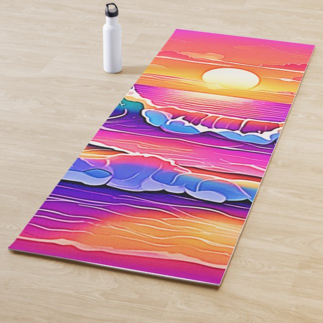 Retro Wave Sunset Serenity Yogamatte (Beispiel)