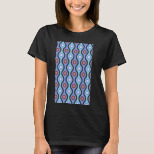 RETRO-WAVE UND KREISPATTER BLAUE PINK RED DER 1960 T-Shirt