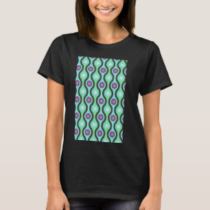 RETRO WAVE UND KREISPATTER GRÜNEN DER 1960er Jahre T-Shirt