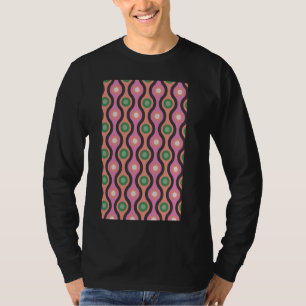 RETRO-WAVE UND KREISPATTERN PINK AND GREE DER 1960 T-Shirt