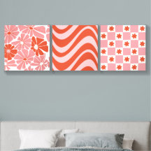 Retro Wave Wall Art Trio