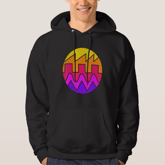 Retro Waveform Synthesizer Sound Wave Electronic M Hoodie (Vorderseite)