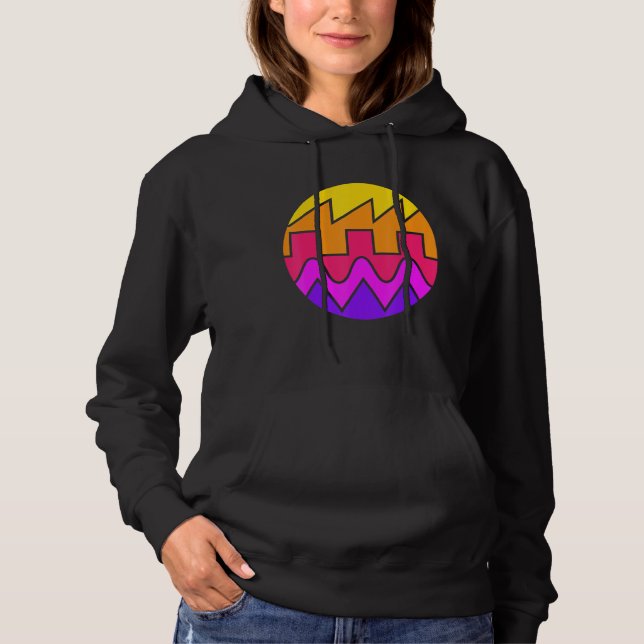 Retro Waveform Synthesizer Sound Wave Electronic M Hoodie (Vorderseite)