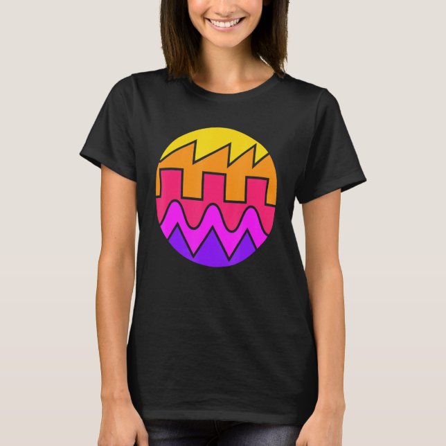 Retro Waveform Synthesizer Sound Wave Electronic M T-Shirt (Vorderseite)