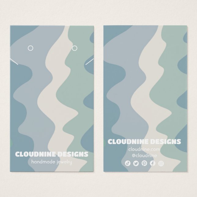 Retro Waves Earring Necklace Juwelier Display Card (Vorne & Hinten)