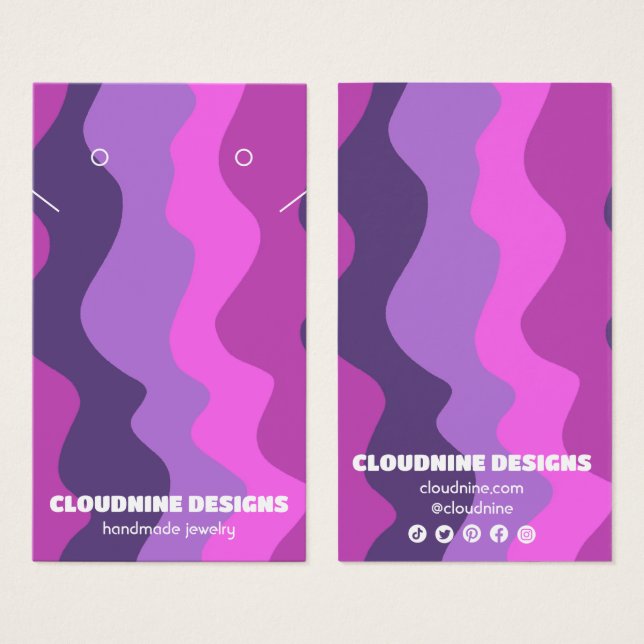 Retro Waves Earring Necklace Juwelier Display Card (Vorne & Hinten)