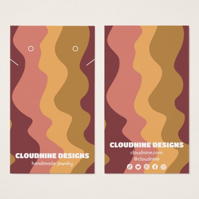 Retro Waves Earring Necklace Juwelier Display Card (Vorne & Hinten)