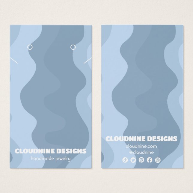 Retro Waves Earring Necklace Juwelier Display Card (Vorne & Hinten)