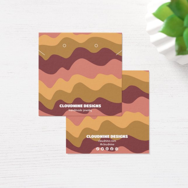 Retro Waves Earring Necklace Juwelier Display Card (Schreibtisch)