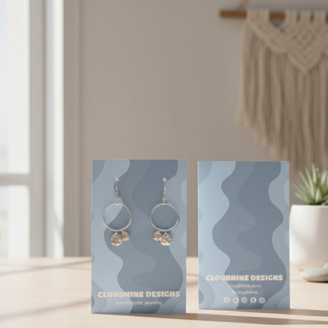 Retro Waves Earring Necklace Juwelier Display Card (Soft Blue Retro Waves Earring Necklace Jewelry Display Card
)