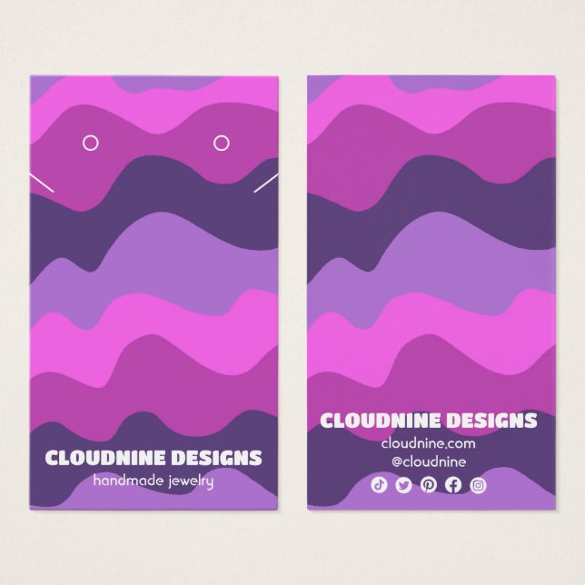 Retro Waves Earring Necklace Juwelier Display Card (Vorne & Hinten)