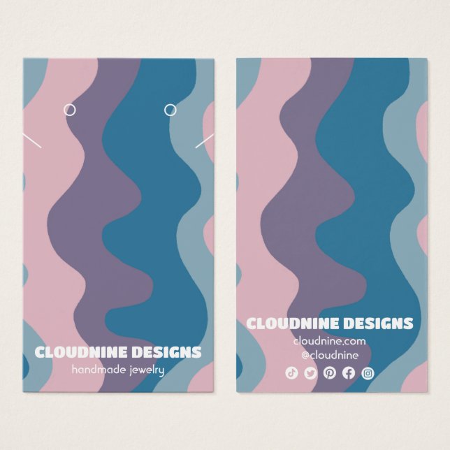 Retro Waves Earring Necklace Juwelier Display Card (Vorne & Hinten)