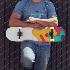 Retro Waves Farbschichten Skateboard