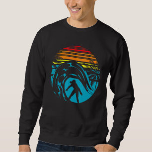Retro Waves Surfbrett Tropischer Wassersport Sweatshirt