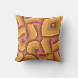 Retro Wavy Abstract Pattern – 70s Inspired Geometr Kissen