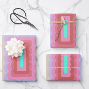 Retro Wavy Abstrakt Geschenkpapier Set
