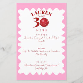 Retro Wavy Disco 30. Geburtstag Party Menü