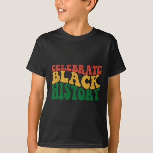 Retro Wavy Feiern Black History Bhm Afrikanischer T-Shirt