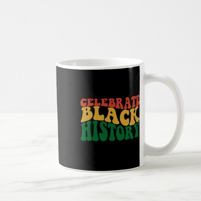 Retro Wavy Feiern schwarze Geschichte Bhm afrikani Kaffeetasse (Rechts)