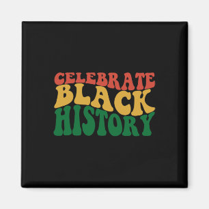 Retro Wavy feiert schwarze Geschichte Bhm afrikani Magnet