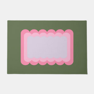 Retro-Wavy-Form grün und rosa Fußmatte