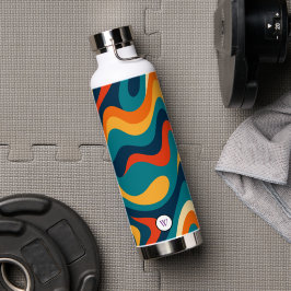 Retro Wavy Pattern Modern Abstract Trinkflasche