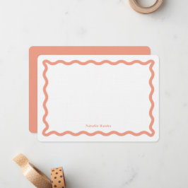 Retro Wavy Personalisiert Stationery Mitteilungskarte
