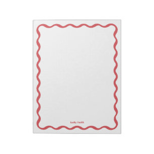 Retro Wavy Personalisiert Stationery Notizblock