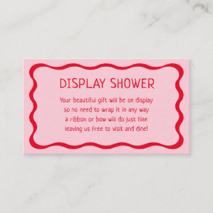 Retro Wavy Pink and Red Display Showeinlage Begleitkarte