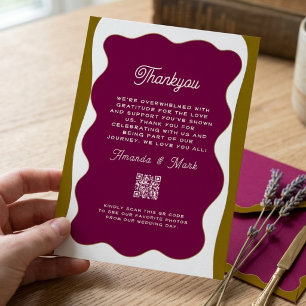 Retro Wavy Rahmen Whimsical Funky Klassisch Danke Einladung
