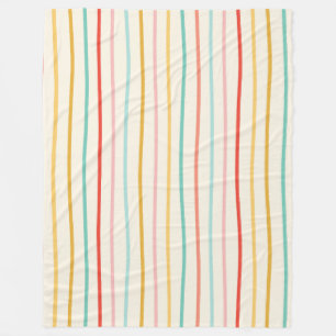 Retro Wavy Stripes Nahtloses Muster Fleecedecke