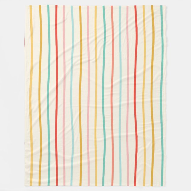 Retro Wavy Stripes Nahtloses Muster Fleecedecke (Vorderseite)