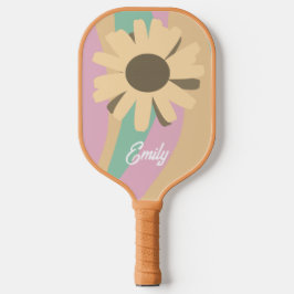 Retro Wavy Sunflower Pattern Pickleball Paddel Schläger