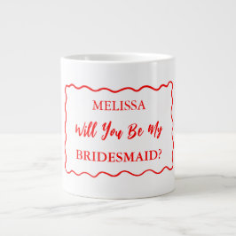 Retro Wavy werden Sie meine Bridesmaid Vorschlag 2 Jumbo-Tasse