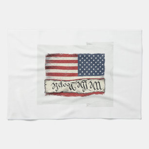 Retro We the People Flagge Patriotisches Shirt Des Geschirrtuch