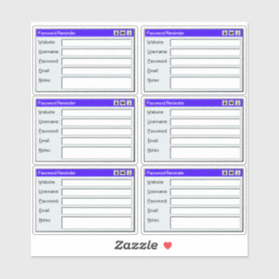 Retro-Webseiten-Benutzername Log Passwort-Tracker  Aufkleber