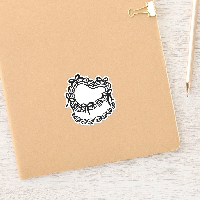 Retro Wedding Cake Aufkleber (Notizbuch)
