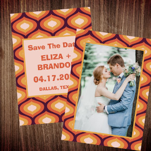 Retro Wedding Foto 70er Save the Date Einladung