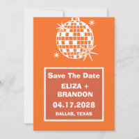 Retro Wedding Foto Disco Ball 70er Save the Date