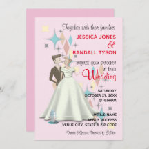 Retro Wedding Invitation Card 5"x7"