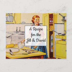 Retro Wedding Rezept Card Postkarte