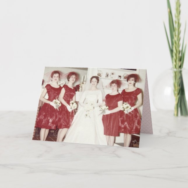 Retro Wedding Sechzigerjahre Karte (Vorderseite)