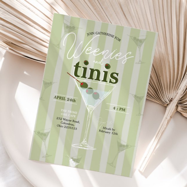 Retro Weenies und Tinis Bachelorette Einladung (Von Creator hochgeladen)
