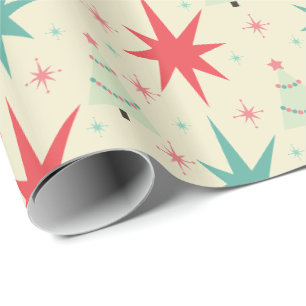 Retro-Weihnachten 1950er Jahre Geschenkpapier