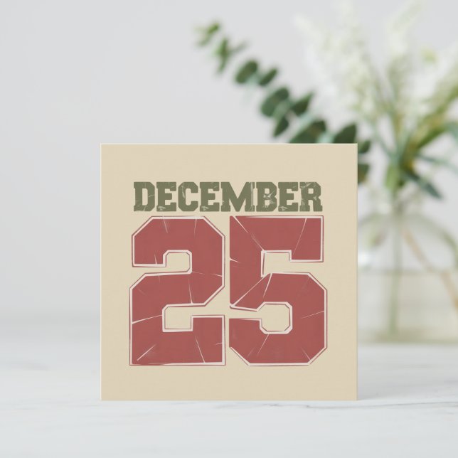 Retro Weihnachten 25 Dezember Urlaub Winter (Stehend Vorderseite)